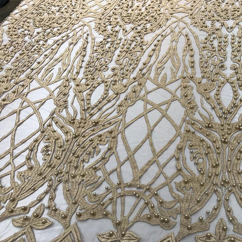 Multi-Color Design Embroidered Beaded Lace FabricICE FABRICSICE FABRICSBlushMulti-Color Design Embroidered Beaded Lace Fabric ICE FABRICS