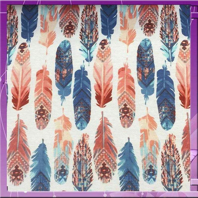 Multicolor Feathers Printed High-Quality Rayon Challis Fabric For PanelsChallis FabricICEFABRICICE FABRICSMulticolor Feathers Printed High-Quality Rayon Challis Fabric For Panels ICEFABRIC
