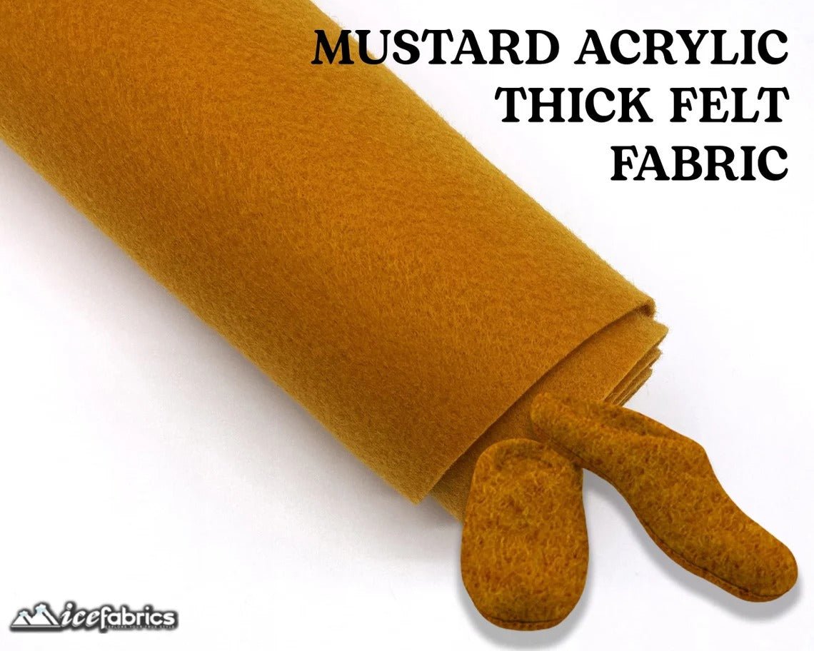Mustard Acrylic Wholesale Felt Fabric 1.6mm ThickICE FABRICSICE FABRICSBy The Roll (72" Wide)Mustard Acrylic Wholesale Felt Fabric (20 Yards Bolt ) 1.6mm Thick ICE FABRICS