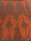 Neon Orange on Nude Mesh