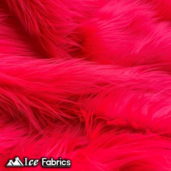 Neon Pink Shaggy Mohair Faux Fur Fabric By The Roll | LuxeShag Fur