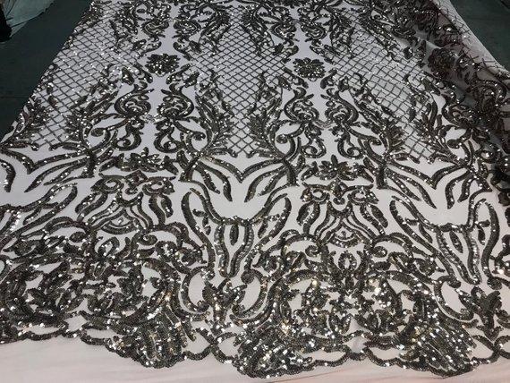 New Design 4 Way Stretch Sequins On A Mesh Lace Fabric For Decorations Fashion Wedding Prom DressesICE FABRICSICE FABRICSRose GoldNew Design 4 Way Stretch Sequins On A Mesh Lace Fabric For Decorations Fashion Wedding Prom Dresses ICE FABRICS