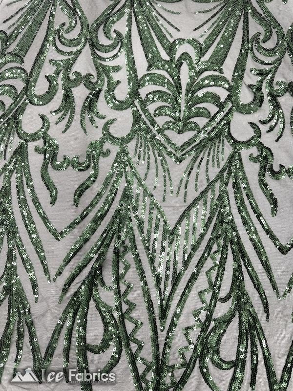 New Embroidered 4 Way Stretch Spandex Sequin FabricICE FABRICSICE FABRICSBy The Yard (60" Wide)Hunter GreenNew Embroidered 4 Way Stretch spandex Sequin Fabric ICE FABRICS