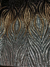 Black Gold Sage Silver On Black Mesh