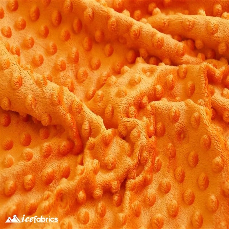 Orange Dimple Polka Dot Minky Fabric / Ultra Soft /MinkyICE FABRICSICE FABRICSBy The Yard (60 inches Wide)OrangeOrange Dimple Polka Dot Minky Fabric / Ultra Soft / ICE FABRICS