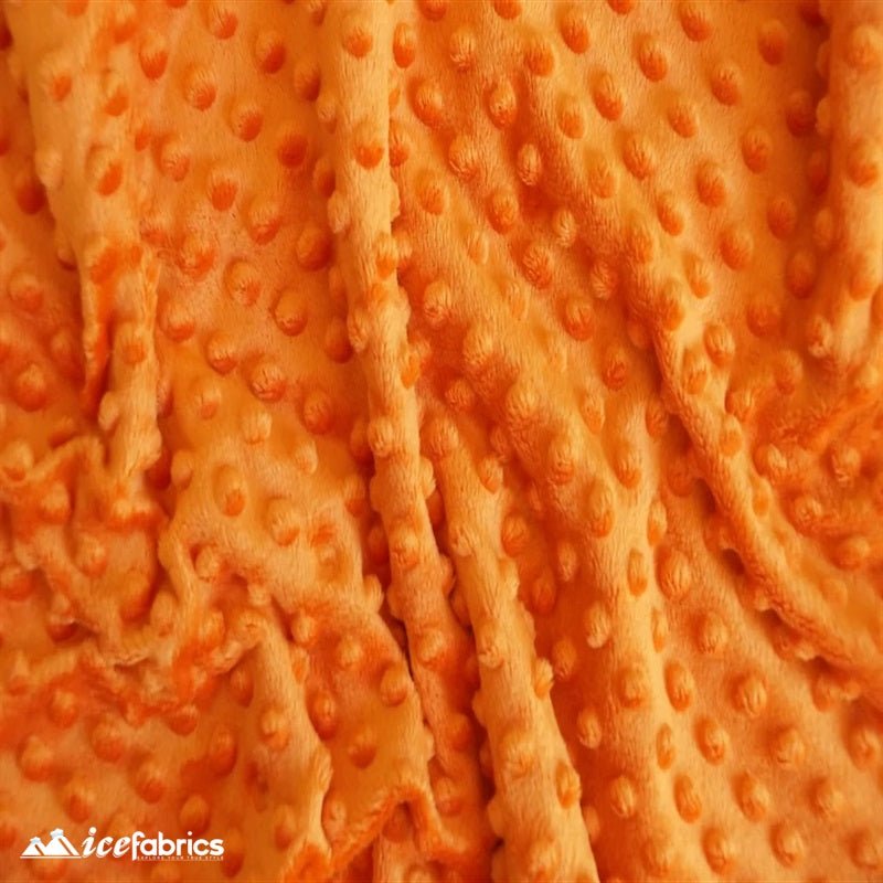 Orange Minky Dot Fabric Blanket FabricMinkyICE FABRICSICE FABRICSBy The Yard (60 inches Wide)Orange Minky Dot Fabric Blanket Fabric ICE FABRICS