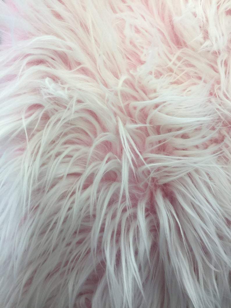 Pink and White 4" Polar Bear Long Pile Fake Faux Fur Fabric By The Yard | Faux Fur MaterialICEFABRICICE FABRICSPink and White 4" Polar Bear Long Pile Fake Faux Fur Fabric By The Yard | Faux Fur Material ICEFABRIC