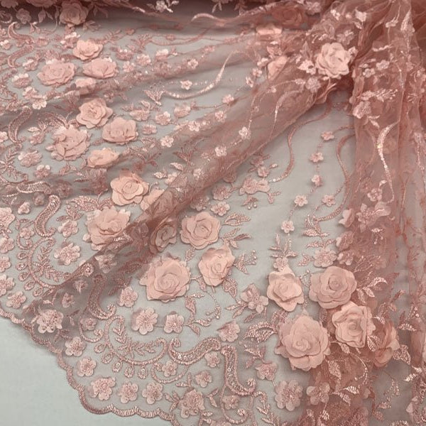 Selling Pink lace material/fabric