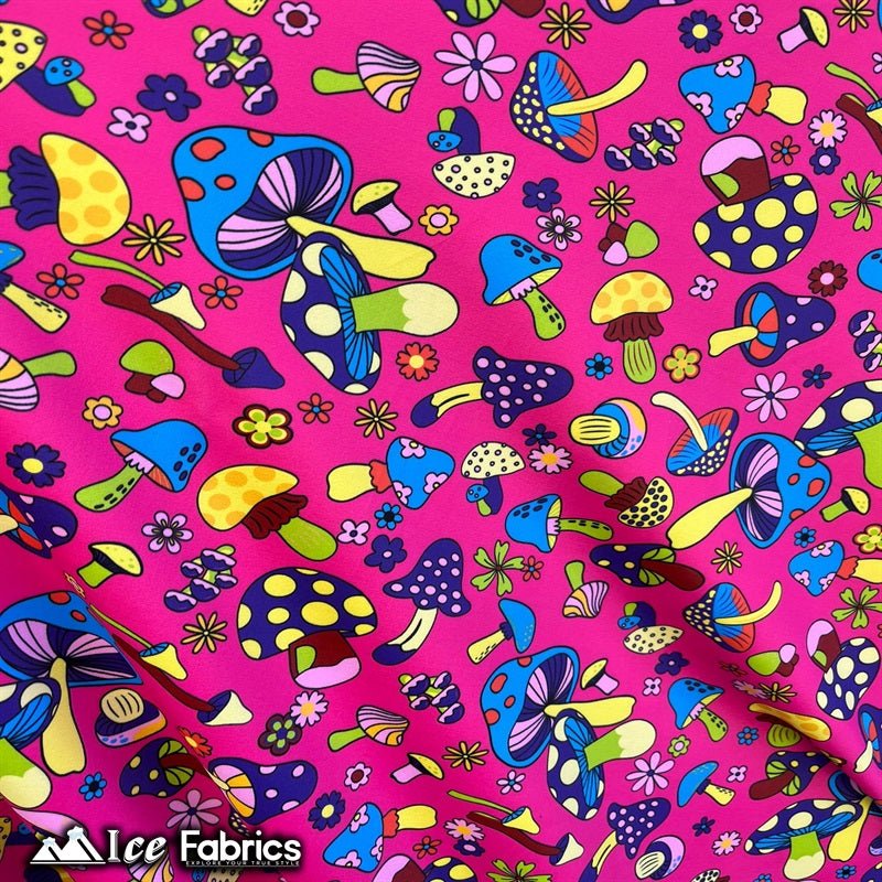 Pink Spandex Mushroom Design Swimsuits FabricICE FABRICSICE FABRICSPink Spandex Mushroom Design Swimsuits Fabric ICE FABRICS