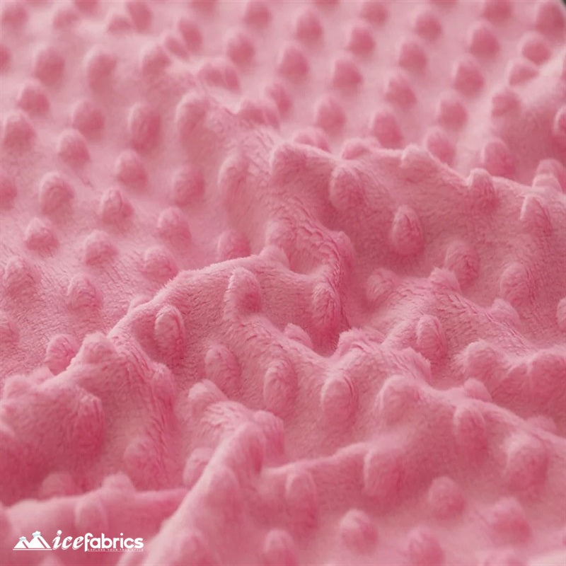 New Colors Dimple Bubble Polka Dot Minky Fabric ICE FABRICS Pink