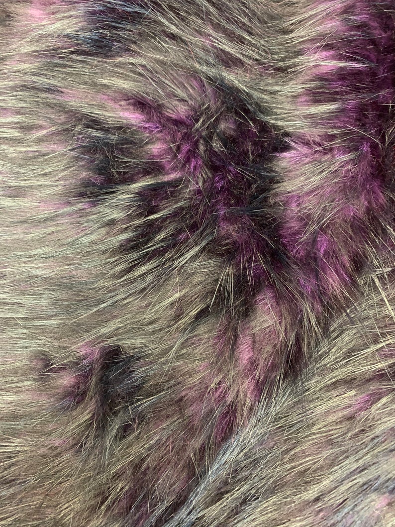 Plum Black Husky Faux Fur Fabric - Shaggy Fur Luxury FabricICE FABRICSICE FABRICSPlum Black Husky Faux Fur Fabric - Shaggy Fur Luxury Fabric ICE FABRICS