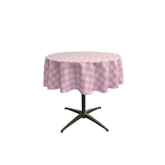 Poly Checkered Round Tablecloth, 51-Inch, Decoration, Parties Decor, Home Decor, Birthday Parties Table ClothesICE FABRICSICE FABRICSPink/WhitePoly Checkered Round Tablecloth, 51-Inch, Decoration, Parties Decor, Home Decor, Birthday Parties Table Clothes ICE FABRICS