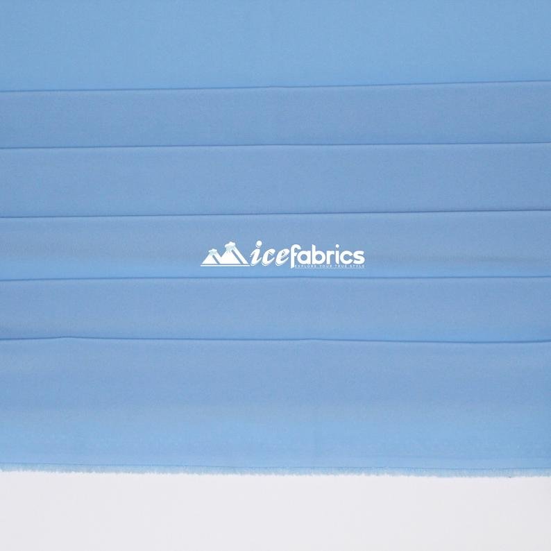 Poly Chiffon Fabric By The Roll (25Yards) 30 Colors AvailableChiffon FabricICEFABRICICE FABRICSBaby BlueBy The Roll (60" Wide)Poly Chiffon Fabric By The Roll (25Yards) 30 Colors Available ICEFABRIC