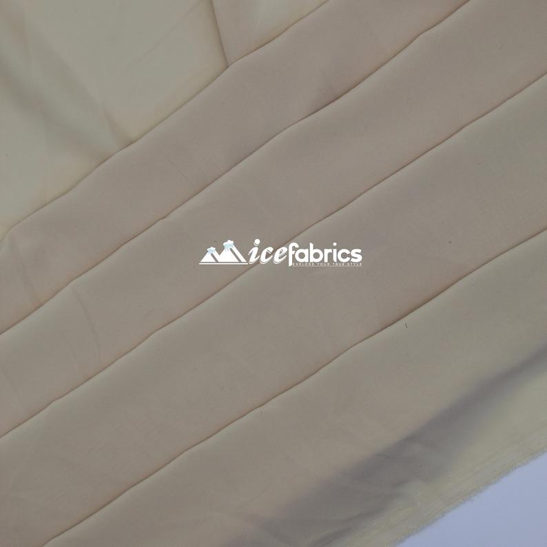 Poly Chiffon Fabric By The Roll (25Yards) 30 Colors AvailableChiffon FabricICEFABRICICE FABRICSChampagneBy The Roll (60" Wide)Poly Chiffon Fabric By The Roll (25Yards) 30 Colors Available ICEFABRIC