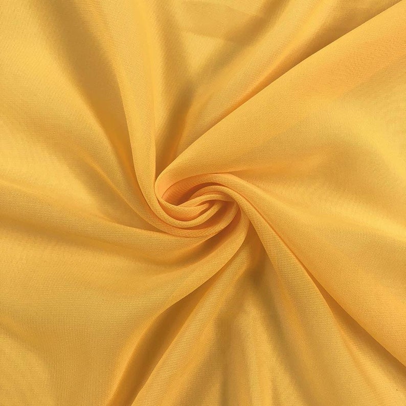 Poly Chiffon Fabric By The Roll (25Yards) 30 Colors AvailableChiffon FabricICEFABRICICE FABRICSGoldBy The Roll (60" Wide)Poly Chiffon Fabric By The Roll (25Yards) 30 Colors Available ICEFABRIC