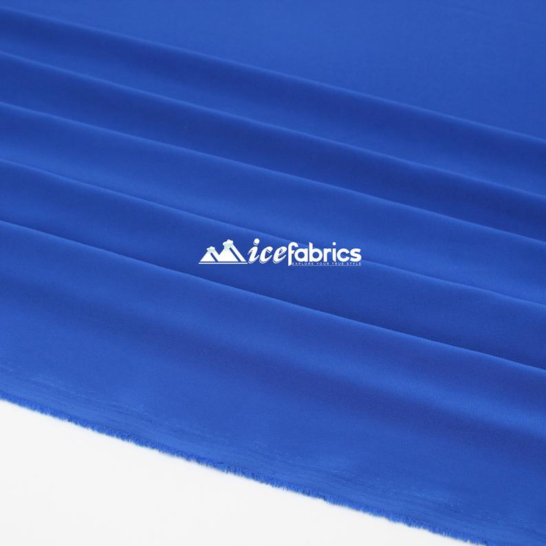 Poly Chiffon Fabric By The Roll (25Yards) 30 Colors AvailableChiffon FabricICEFABRICICE FABRICSRoyal BlueBy The Roll (60" Wide)Poly Chiffon Fabric By The Roll (25Yards) 30 Colors Available ICEFABRIC