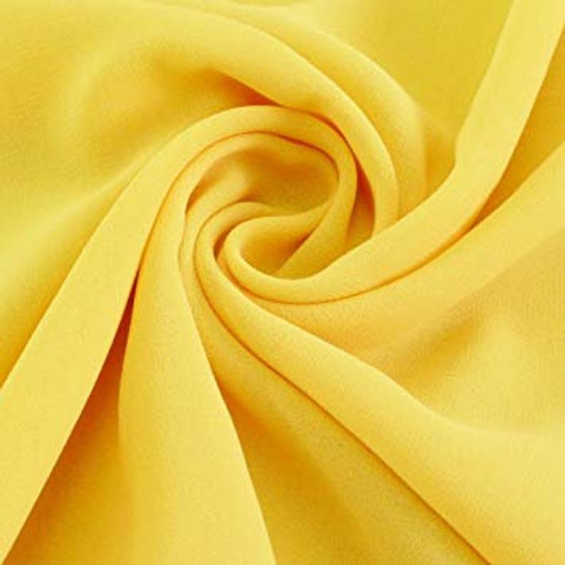 Poly Chiffon Fabric By The Roll (25Yards) 30 Colors AvailableChiffon FabricICEFABRICICE FABRICSYellowBy The Roll (60" Wide)Poly Chiffon Fabric By The Roll (25Yards) 30 Colors Available ICEFABRIC