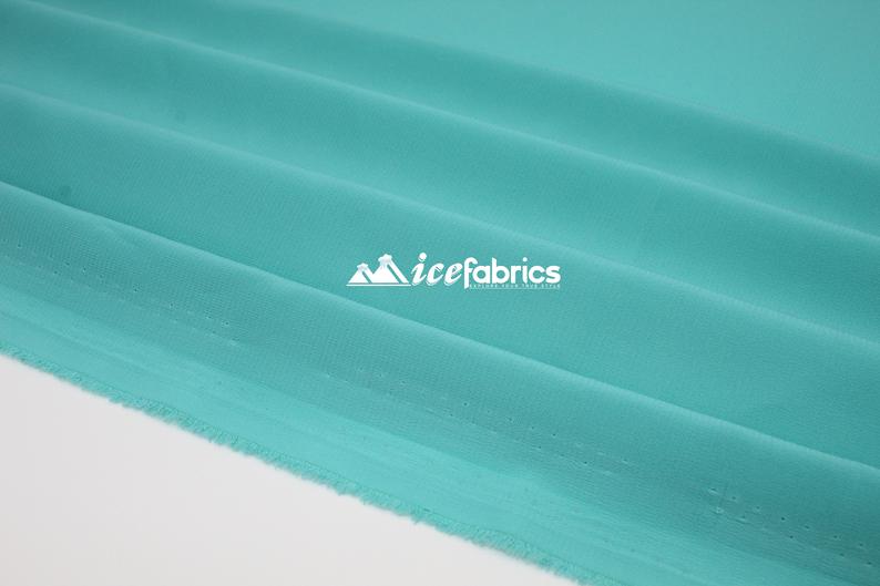 Poly Chiffon Fabric By The Roll (25Yards) 30 Colors AvailableChiffon FabricICEFABRICICE FABRICSAqua BlueBy The Roll (60" Wide)Poly Chiffon Fabric By The Roll (25Yards) 30 Colors Available ICEFABRIC