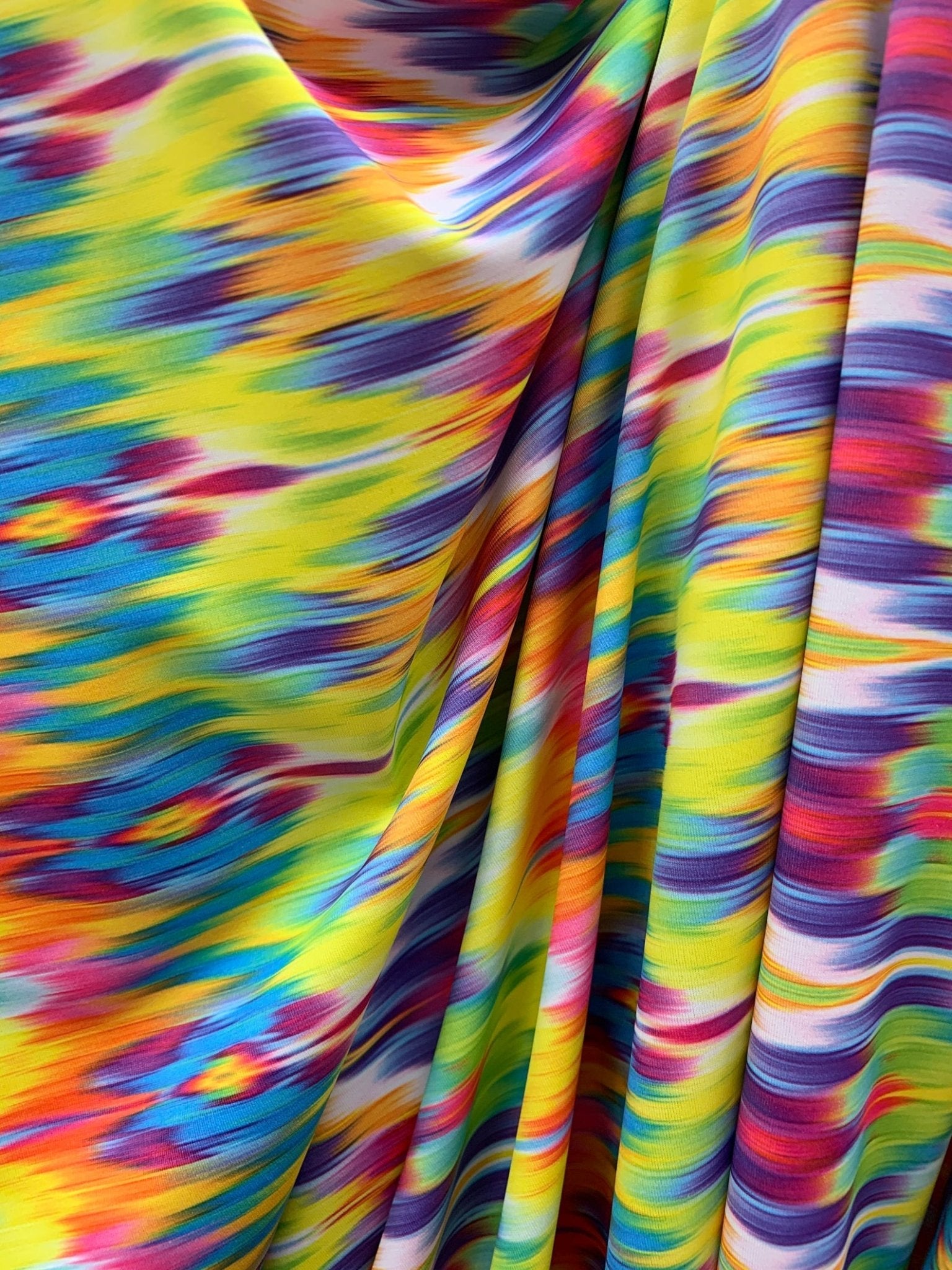Poly Spandex Tie Dye Abstract Swimsuit Print Fabric By The Yard