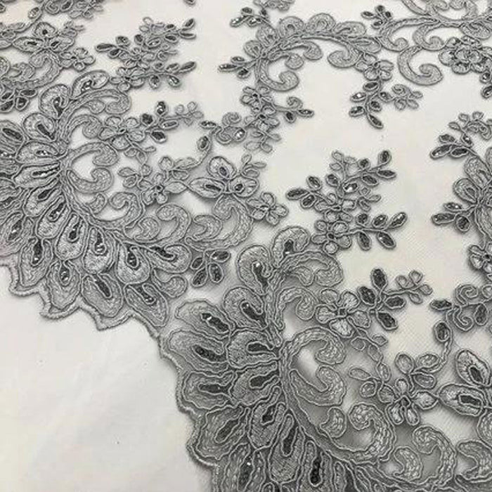 Transparent Embroidered Bridal Mesh Lace Fabric - IceFabrics
