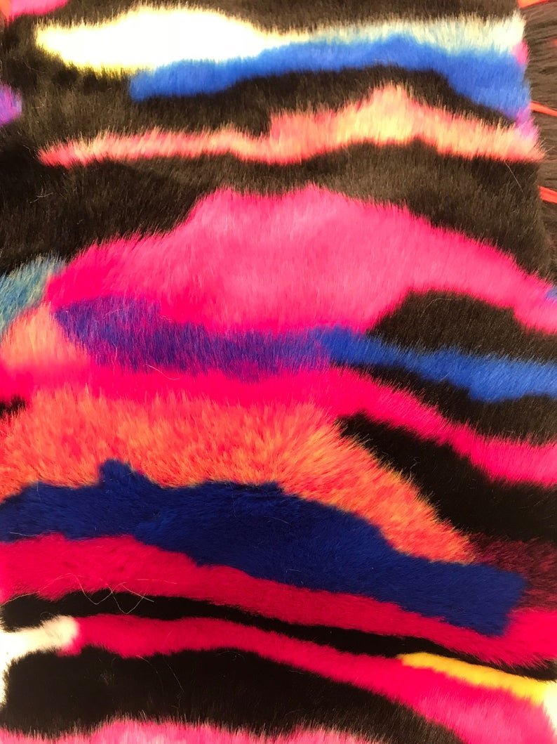 Rainbow Multi-color Striped Faux Fur Fabrics By The Yard Customs, Blankets, Fur Clothing, Fur Coats & BootsICEFABRICICE FABRICSRainbow Multi-color Striped Faux Fur Fabrics By The Yard Customs, Blankets, Fur Clothing, Fur Coats & Boots ICEFABRIC