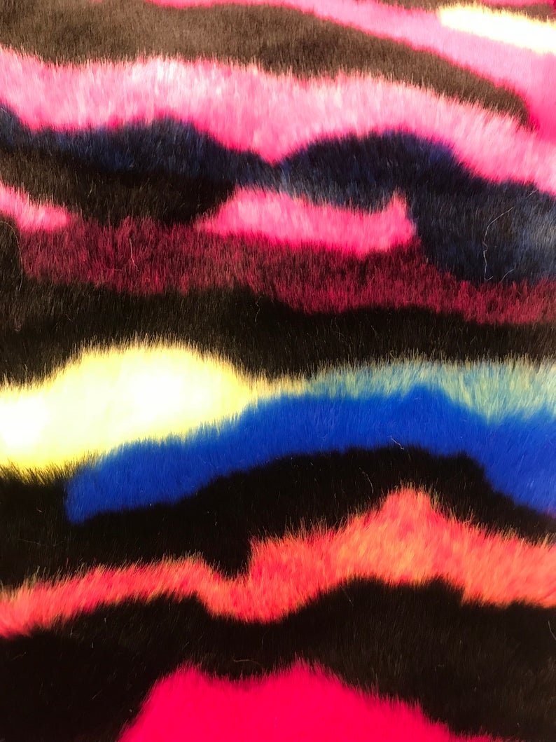 Rainbow Multi-color Striped Faux Fur Fabrics By The Yard Customs, Blankets, Fur Clothing, Fur Coats & BootsICEFABRICICE FABRICSRainbow Multi-color Striped Faux Fur Fabrics By The Yard Customs, Blankets, Fur Clothing, Fur Coats & Boots ICEFABRIC