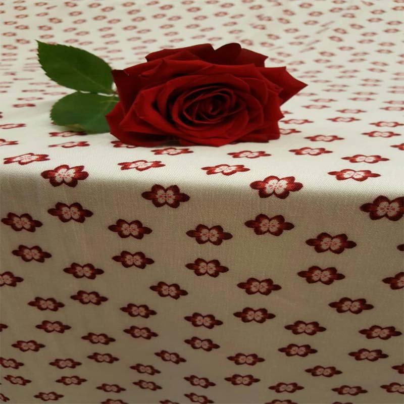 Rayon Challis Crepe Burgundy And Red Floral Flowers Single Border On Off White Background FabricChallis FabricICEFABRICICE FABRICSRayon Challis Crepe Burgundy And Red Floral Flowers Single Border On Off White Background Fabric ICEFABRIC