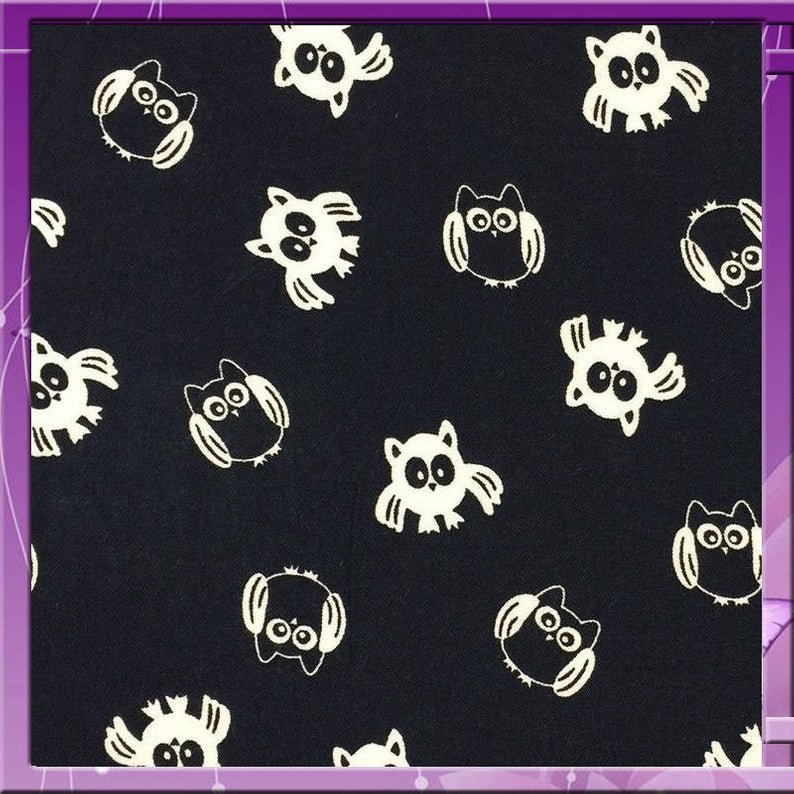 Rayon challis WHAT A HOOT owls on navy blue background 58 inches wide fabric sold by the yard soft organic fabric kidsICE FABRICSICE FABRICS1Rayon challis WHAT A HOOT owls on navy blue background 58 inches wide fabric sold by the yard soft organic fabric kids ICE FABRICS