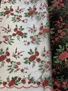 Red Flowers On Nude Mesh