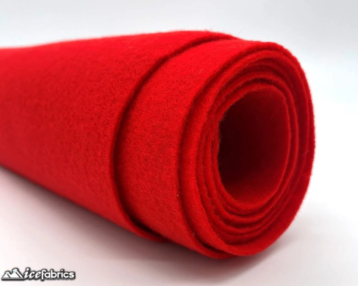 Red Acrylic Wholesale Felt Fabric 1.6mm ThickICE FABRICSICE FABRICSBy The Roll (72" Wide)Red Acrylic Wholesale Felt Fabric (20 Yards Bolt ) 1.6mm Thick ICE FABRICS
