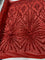 Red Luxury Stretch Sequin Bridal Embroidery on Red Mesh Lace Fabric