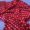 Red/white / Silky 1/2 inches/ Polka Dot Fabric / Satin Fabric
