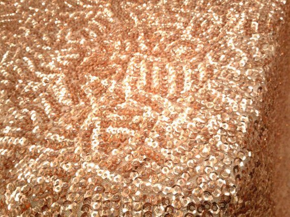 Rose Gold Scale Seaweed Stretch Sequin Mesh Fabric Decoration Fashion Dress  Runners Tablecloths