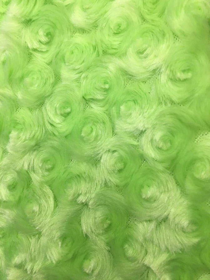 Rose Rossette Minky Fabric By The Roll (20 Yards) Wholesale FabricMinkyICEFABRICICE FABRICSLIME GREENBy The Roll (60" Wide)Rose Rossette Minky Fabric By The Roll (20 Yards) Wholesale Fabric ICEFABRIC