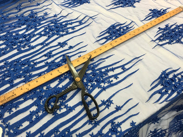 Royal Blue Design Beaded Fabric,Lace Fabric By The Yard-Embroider Bead Royal Blue Design Beaded Fabric,Lace Fabric By The Yard-Embroider Bead