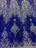 Royal Blue On Nude _ Iridescent Fabric _ Stretch Sequins Fabric _ Mesh Lace