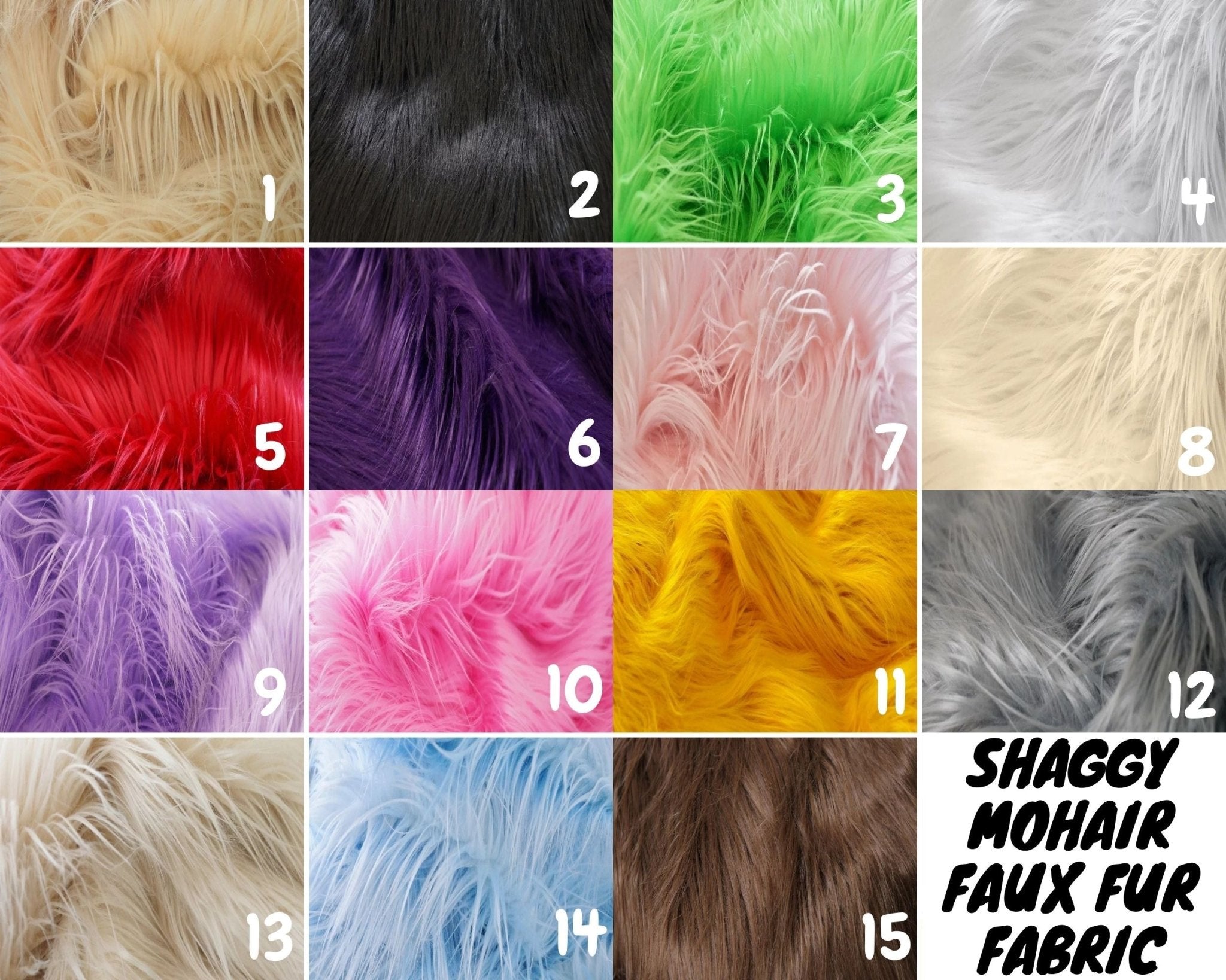 Shaggy Mohair Faux Fur Fabric/ 4 Inches Long PileICE FABRICSICE FABRICSBlack1/2 Yard (60 inches Wide)Shaggy Mohair Faux Fur Fabric/ 4 Inches Long Pile ICE FABRICS
