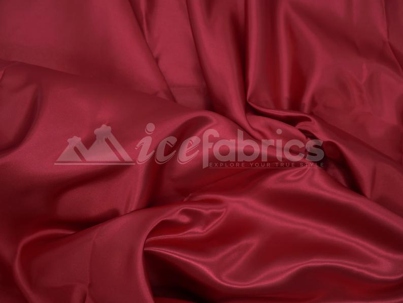Shiny Bridal Satin Fabric Thick Silk Fabric (30 Colors Available)Satin FabricICEFABRICICE FABRICSBurgundyShiny Bridal Satin Fabric Thick Silk Fabric (30 Colors Available) ICEFABRIC