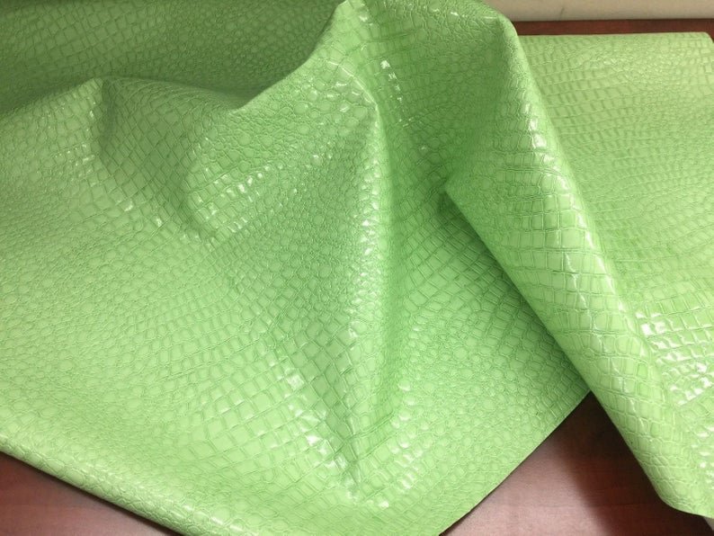 Shiny Crocodile Embossed Faux Leather Vinyl Fabric Upholstery By The Yard For Frames, Pillows, Headboards, Purses, ShoeICEFABRICICE FABRICSMintShiny Crocodile Embossed Faux Leather Vinyl Fabric Upholstery By The Yard For Frames, Pillows, Headboards, Purses, Shoe ICEFABRIC