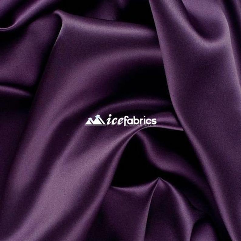 Silky Charmeuse Stretch Satin Fabric By The Roll(25 yards) Wholesale FabricSatin FabricICEFABRICICE FABRICSPlumBy The Roll (60" Wide)Silky Charmeuse Stretch Satin Fabric By The Roll(25 yards) Wholesale Fabric ICEFABRIC
