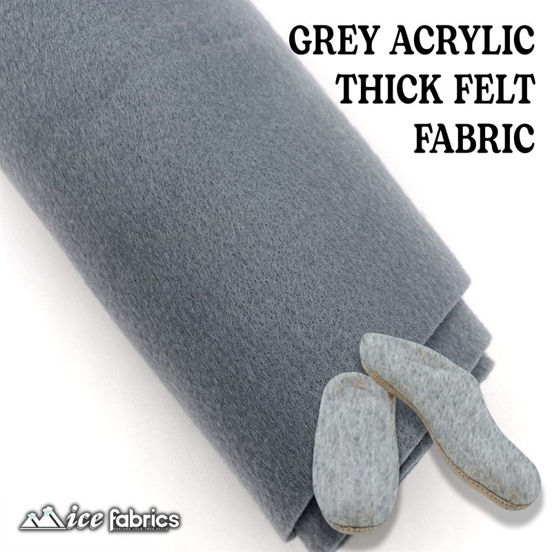Solid Grey Acrylic Felt Fabric / 1.6mm Thick _ 72” WideICE FABRICSICE FABRICSBy The YardSolid Grey Acrylic Felt Fabric / 1.6mm Thick _ 72” Wide ICE FABRICS