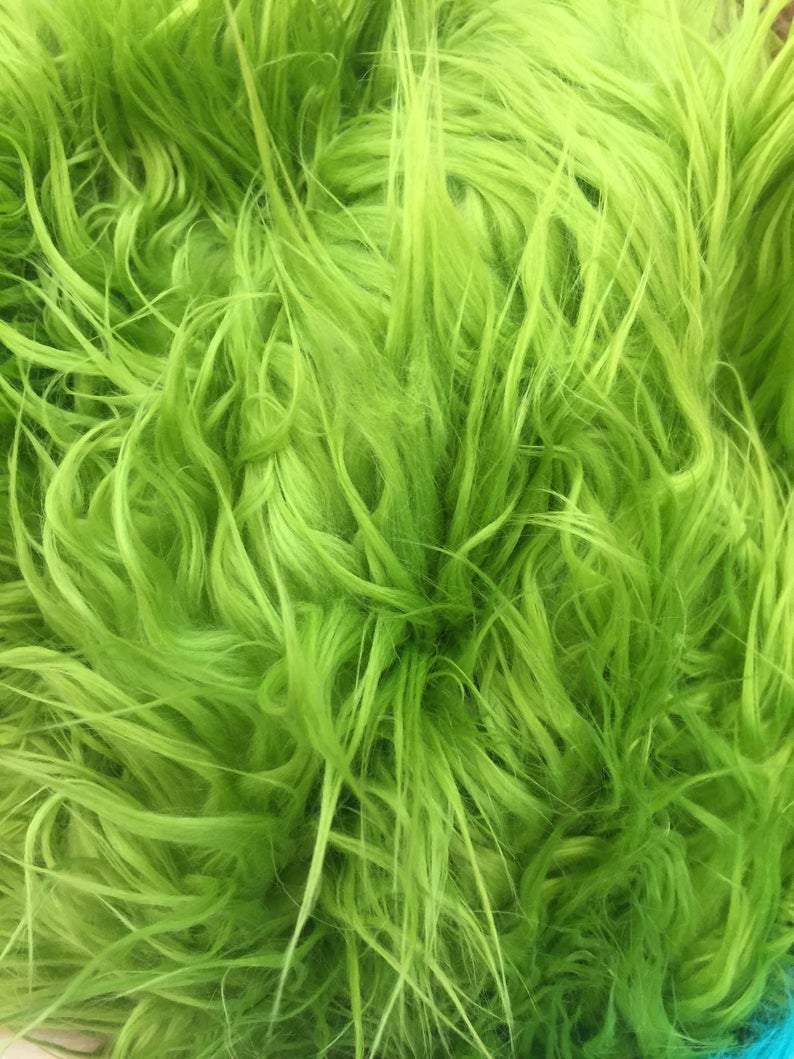 Solid Mongolian Long Pile Animal Faux Fur Fabric For Coats, Fur Clothing, Blankets, Bed Spreads, Throw Blanket Sold By The YardICEFABRICICE FABRICSLime GreenBy The Yard (60 inches Wide)Solid Mongolian Long Pile Animal Faux Fur Fabric For Coats, Fur Clothing, Blankets, Bed Spreads, Throw Blanket Sold By The Yard ICEFABRIC