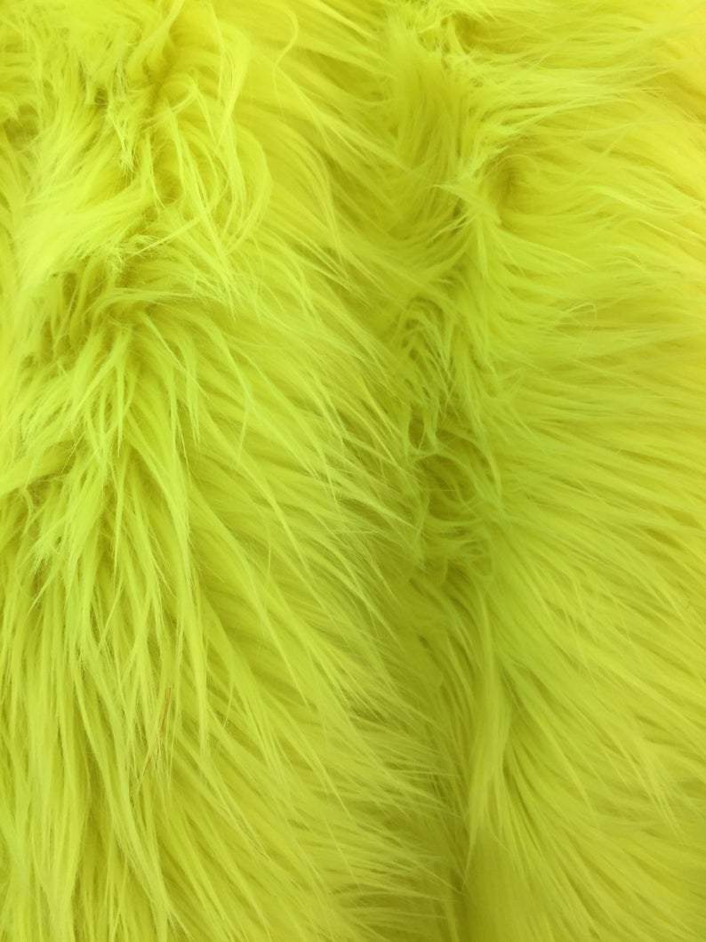 Solid Mongolian Long Pile Animal Faux Fur Fabric For Coats, Fur Clothing, Blankets, Bed Spreads, Throw Blanket Sold By The YardICEFABRICICE FABRICSNeon GreenBy The Yard (60 inches Wide)Solid Mongolian Long Pile Animal Faux Fur Fabric For Coats, Fur Clothing, Blankets, Bed Spreads, Throw Blanket Sold By The Yard ICEFABRIC