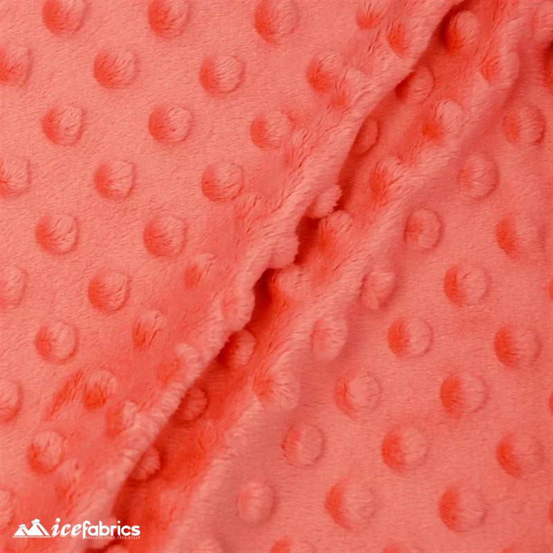 New Colors Dimple Bubble Polka Dot Minky Fabric ICE FABRICS Strawberry Pink