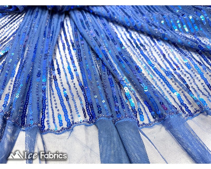 Stretch Beaded Fabric with Embroidery Sequin on MeshICE FABRICSICE FABRICSRoyal Blue60" WideStretch Beaded Fabric with Embroidery Sequin on Mesh