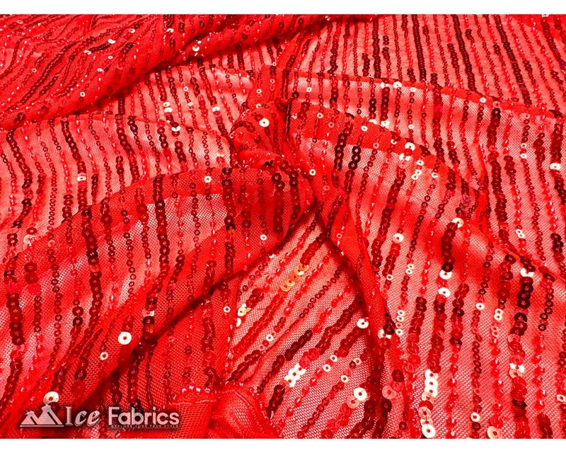 Stretch Beaded Fabric with Embroidery Sequin on MeshICE FABRICSICE FABRICSRed60" WideStretch Beaded Fabric with Embroidery Sequin on Mesh