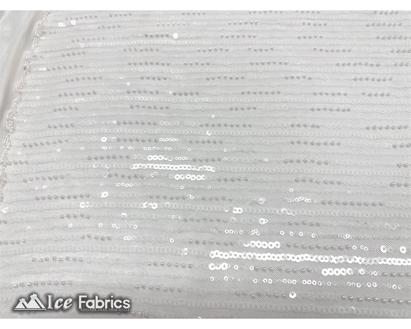 Stretch Beaded Fabric with Embroidery Sequin on MeshICE FABRICSICE FABRICSWhite60" WideStretch Beaded Fabric with Embroidery Sequin on Mesh