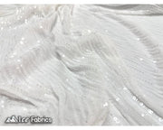 Stretch Beaded Fabric with Embroidery Sequin on MeshICE FABRICSICE FABRICSWhite60" WideStretch Beaded Fabric with Embroidery Sequin on Mesh
