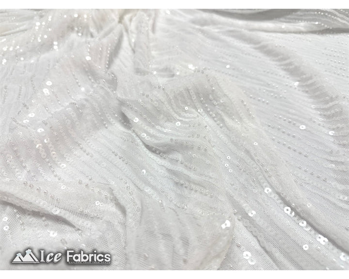 Stretch Beaded Fabric with Embroidery Sequin on MeshICE FABRICSICE FABRICSWhite60" WideStretch Beaded Fabric with Embroidery Sequin on Mesh