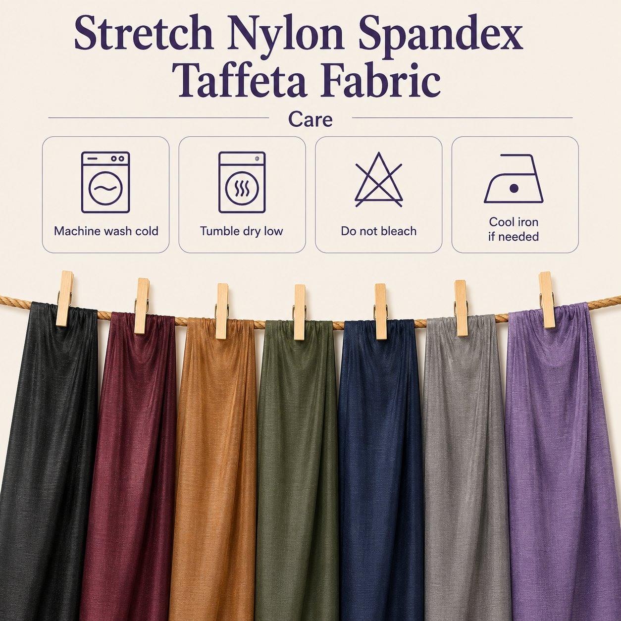 Stretch Taffeta Fabric By The YardTaffeta FabricICEFABRICICE FABRICSOff WhiteStretch Taffeta Fabric By The Yard ICEFABRIC